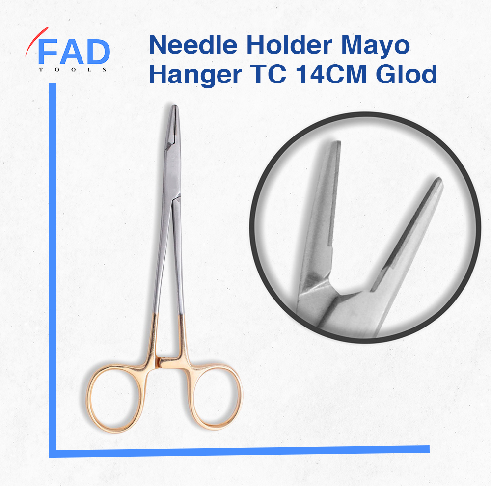 FAD Tools Dental Needle Holder Mayo Hanger TC Gold Stainless Steel CE For Professional Dentists