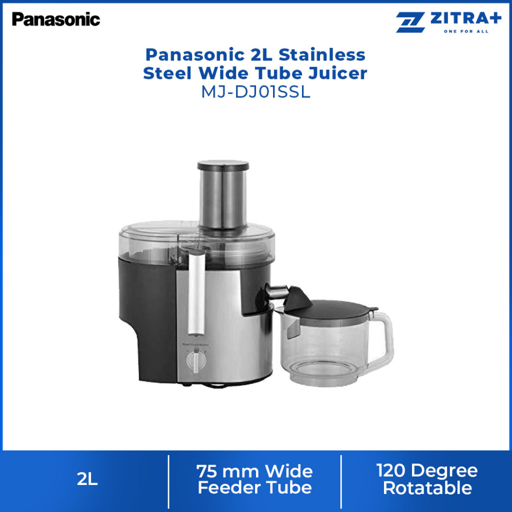 Panasonic 2L Stainless Steel Wide Tube Juicer MJDJ01SSL Two Speed