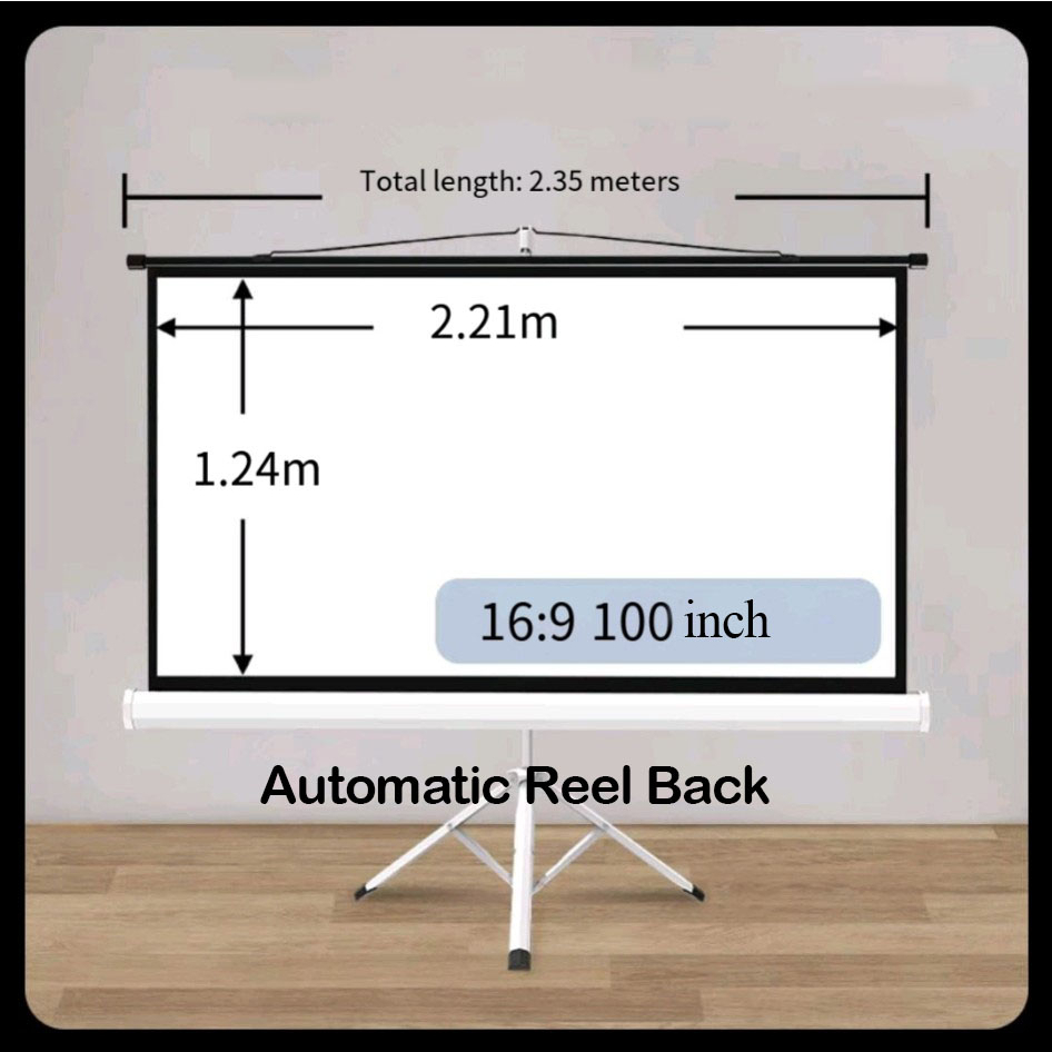 Portable Manual Tripod Screen Projector Screen Projection Screen ...