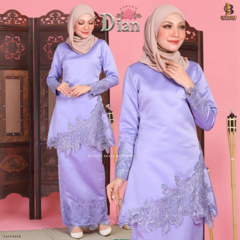 DIAN KURUNG PAHANG JBE BLACK, DUSTY GREEN,  MAROON, LAVENDER, Baby blue
