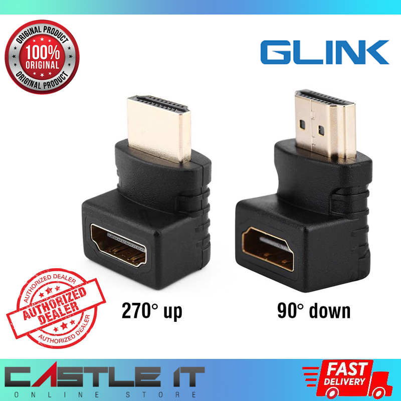 GLINK RIGHT ANGLE 90 DEGREE UP/DOWN HD-MI MALE TO HD-MI EXTENSION ...