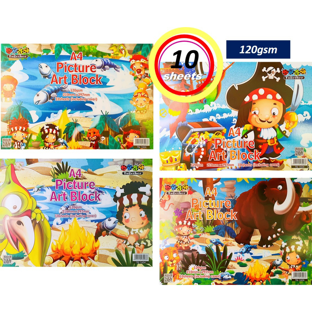 SBS Colouring Book Coloring Book Picture Art Block A4 Size 10 Pictures ...