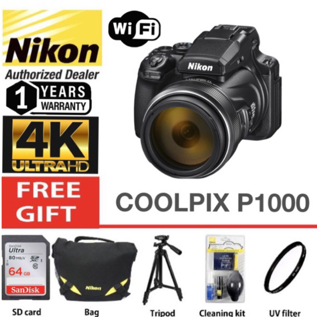 (NEW)Nikon Coolpix P1000 125X 28-3000mm Super Zoom 4K UHD Video ...