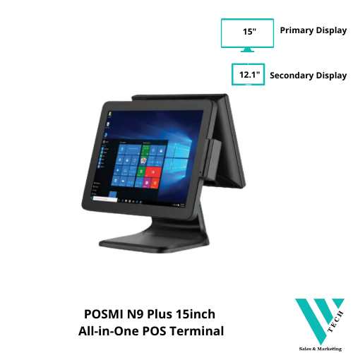 POSMI N9 Plus 15inch All-in-One POS Terminal (Alloy Stand/Intel J4125 ...