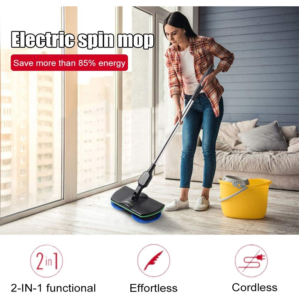 RECHARGEABLE Wireless Mop Electric Spin Mop Automatic Mop Cleaner Mop