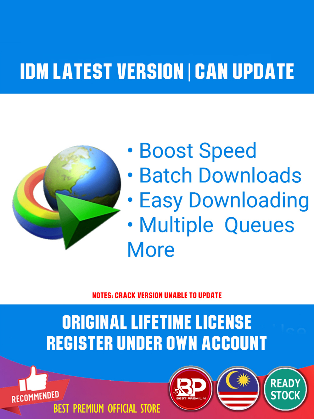 Original Idm Internet Download Manager For Windows【𝗟𝗜𝗙𝗘𝗧𝗜𝗠𝗘】| 2023  | No Fake Serial | Full Version | Global Use | Shopee Malaysia