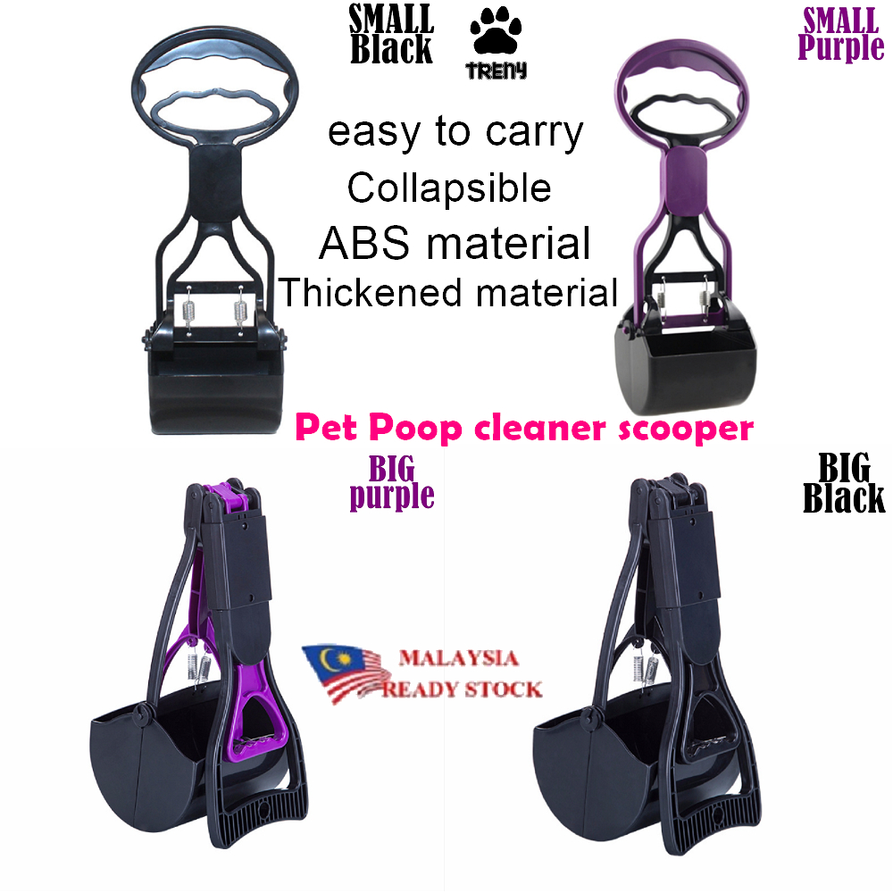 TRENY Long Handle Pet Pooper Scooper Dog Cat Waste Picker Jaw Poop