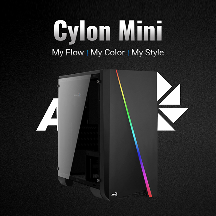 AeroCool Cylon Mini Matx PC Chasis / Desktop PC Case / RGB Front Panel ...