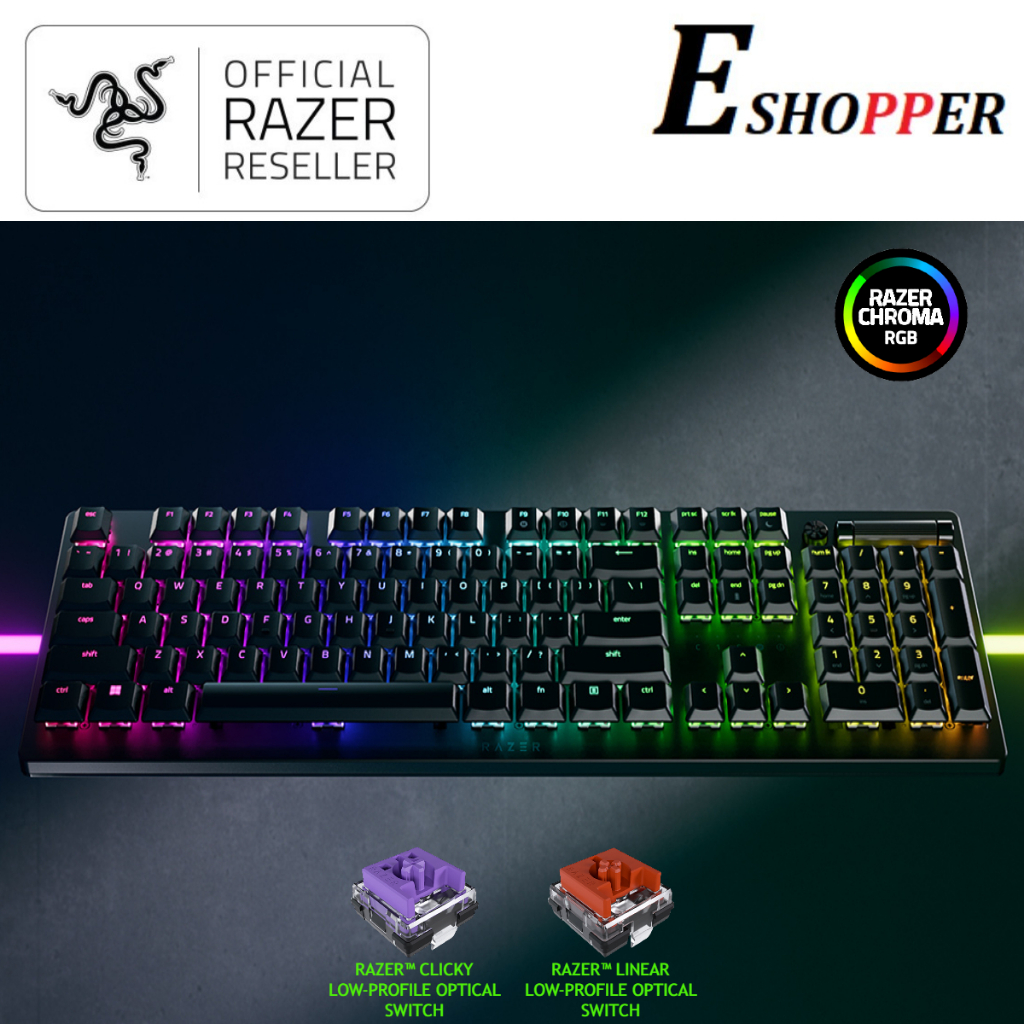 RAZER DEATHSTALKER V2 PRO WIRELESS RGB ULTRA-SLIM OPTICAL KEYBOARD ...