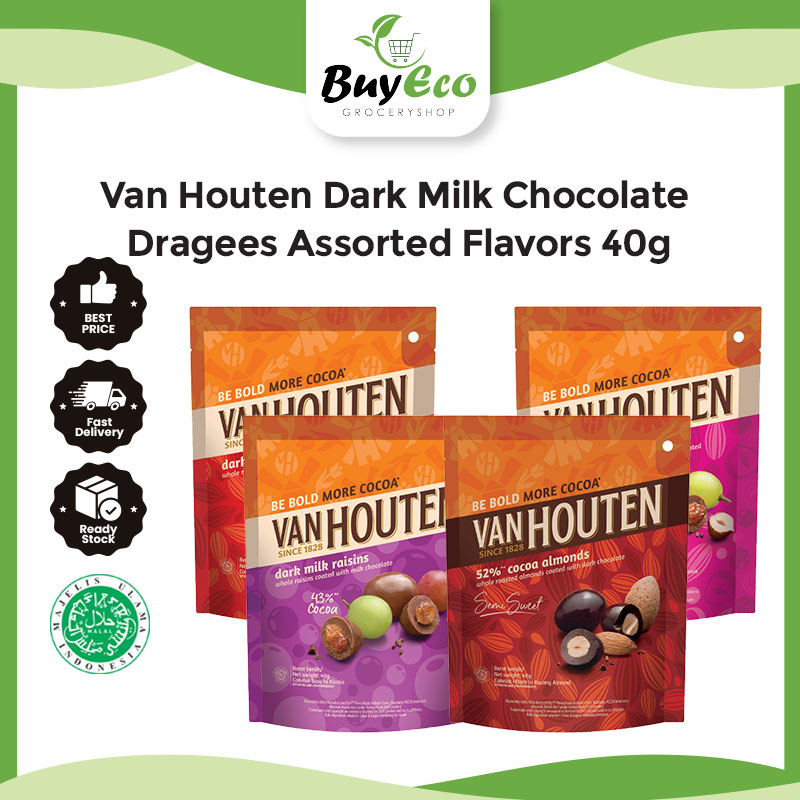 Van Houten Dark Milk Chocolate Dragees Assorted Flavors 40g Shopee
