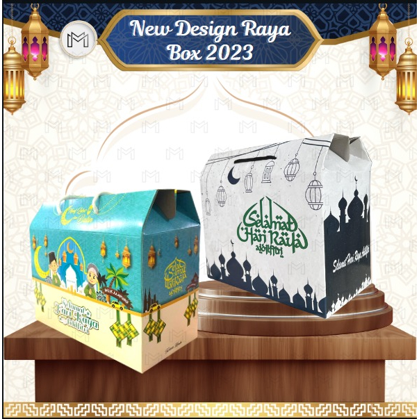 Raya New Design Haya Raya card Raya Box Hari Raya Gift Box Handle ...