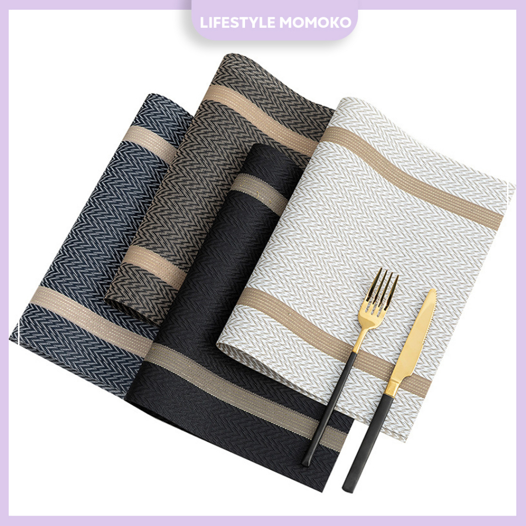 Alas Meja Table Cloth Anti Slip Washable Non-slip Pad Weave Mat Dining ...