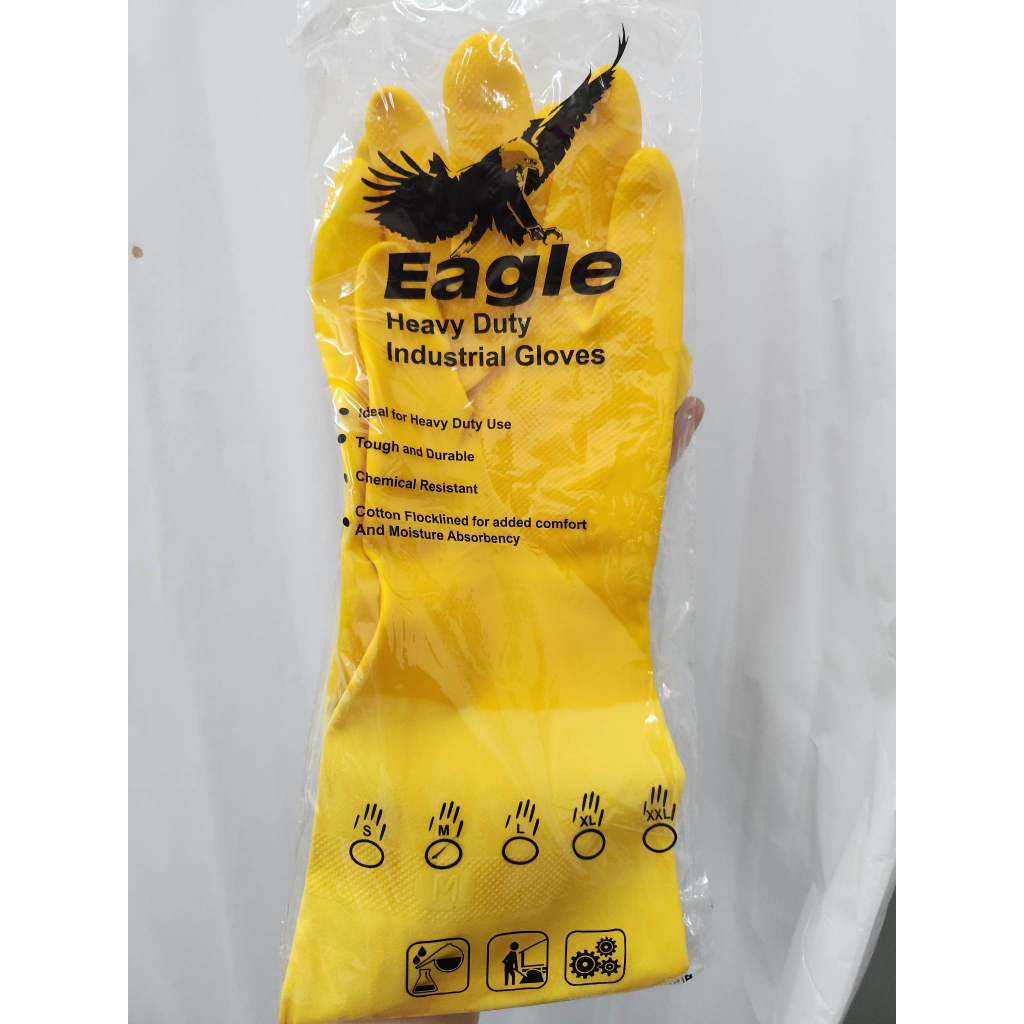Household Latex Flock Lined Rubber Gloves Size M(1 PAIR) Shopee Malaysia