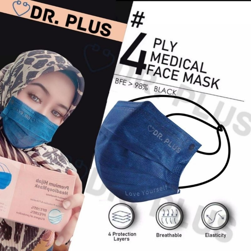 [[READY STOCK]]DR.PLUS 4 PLY MEDICAL FACE MASK HEADLOOP 50 PCS PACK ...