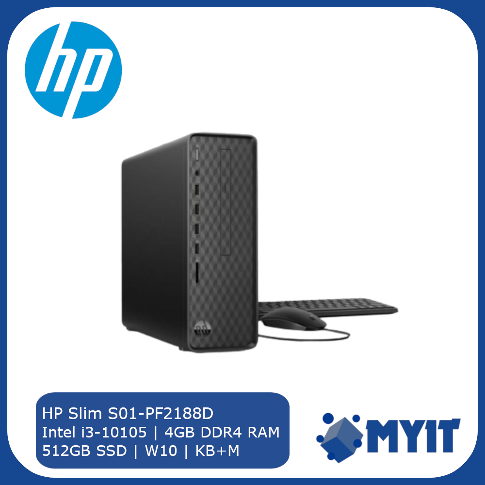 HP Slim S01pf2188d SFF Desktop Computer PC Intel Core i310105 4GB