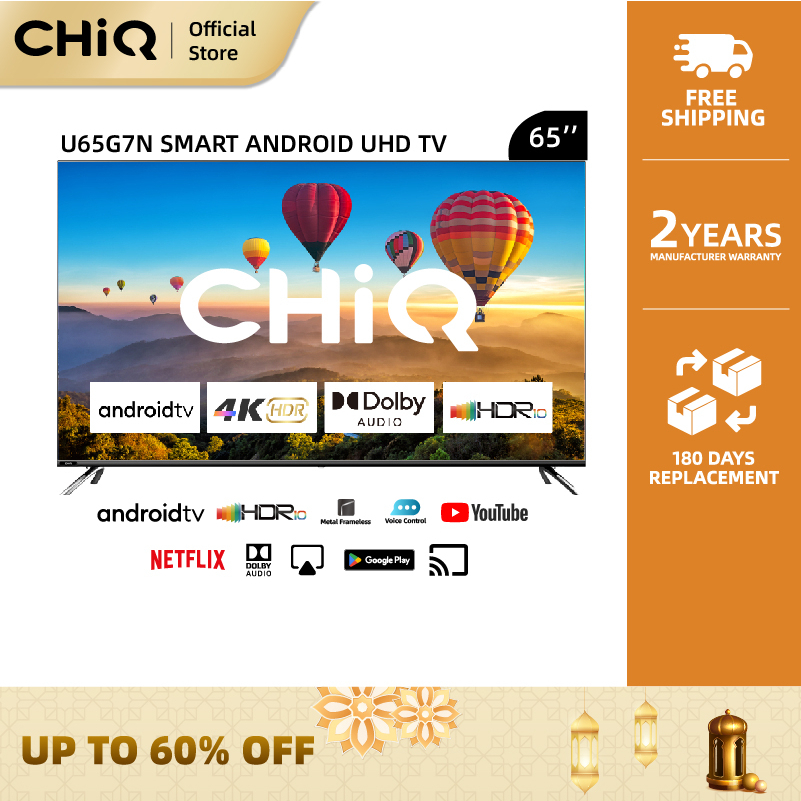 CHiQ TV 4K UHD 65" Full Screen LED Smart TV/Android TV 11/HDR10/Dolby