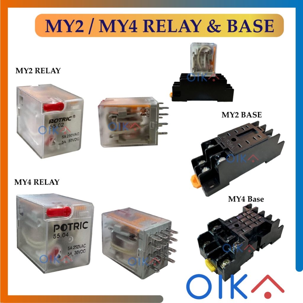 [READY STOCK] MY2 / MY4 Relay / Relay Base General Purpose Relay (AC220 ...