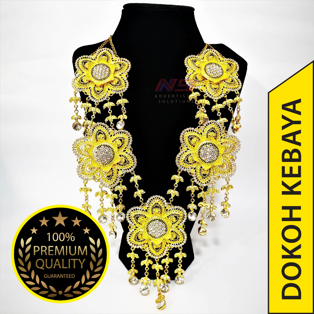 Dokoh Kebaya Berantai Premium Untuk Pengantin Perempuan Gold Dengan Pin ...