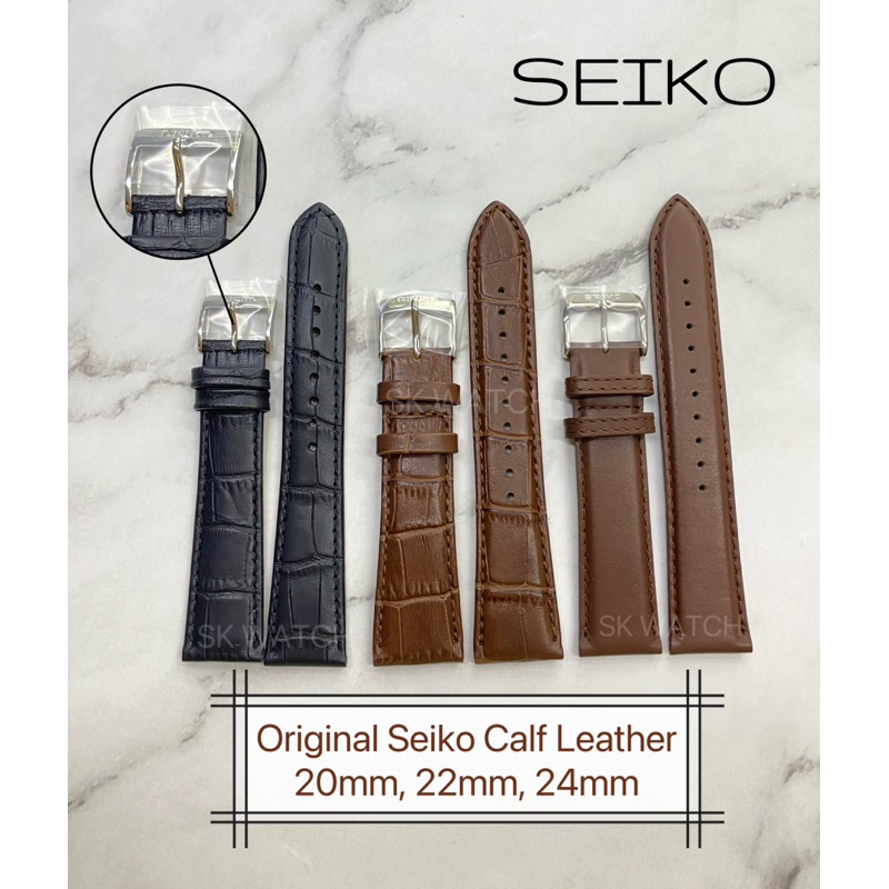 Genuine Seiko Calf Watch Leather Strap 20mm 22mm 24mm 20mm 16mm