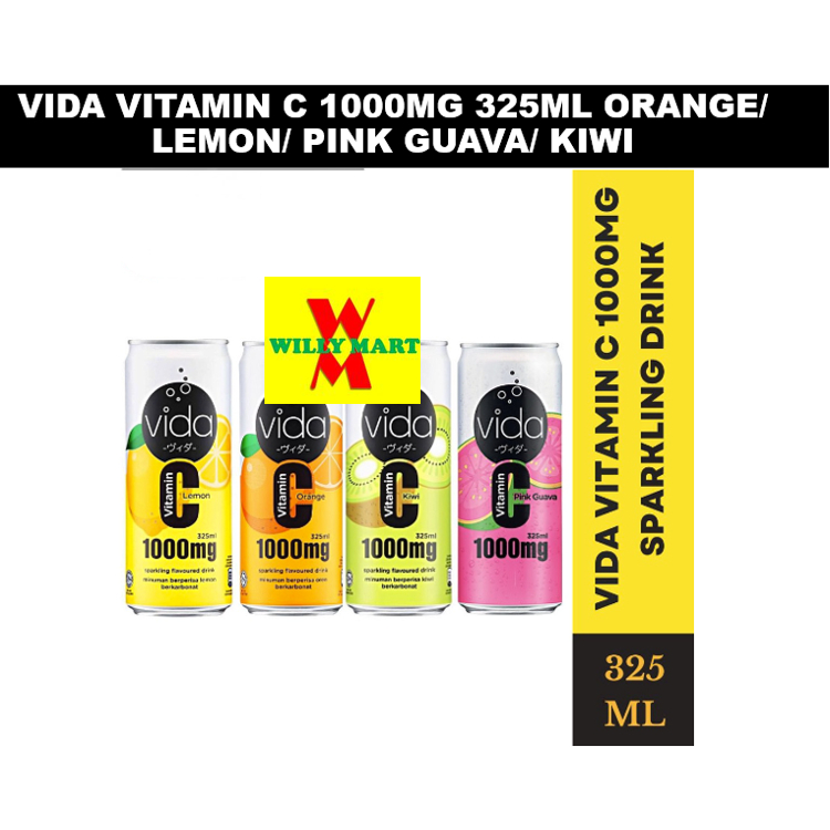 [EXP09/2023] Vida Vitamin C 1000mg Sparkling 325ml Orange/ Lemon
