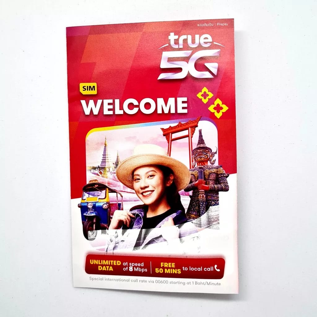 Thai SIM Card TRUEMOVE with UNLIMITED DATA ( No Cap/No Limit) in