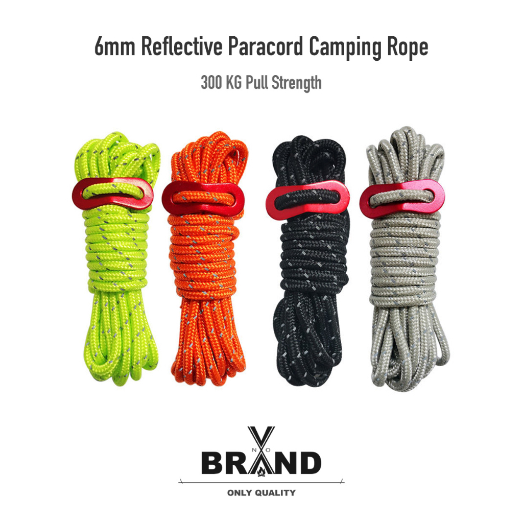 6mm Super Reflecitive Paracord Rope 4 meters 6mm Tali Paracord Super