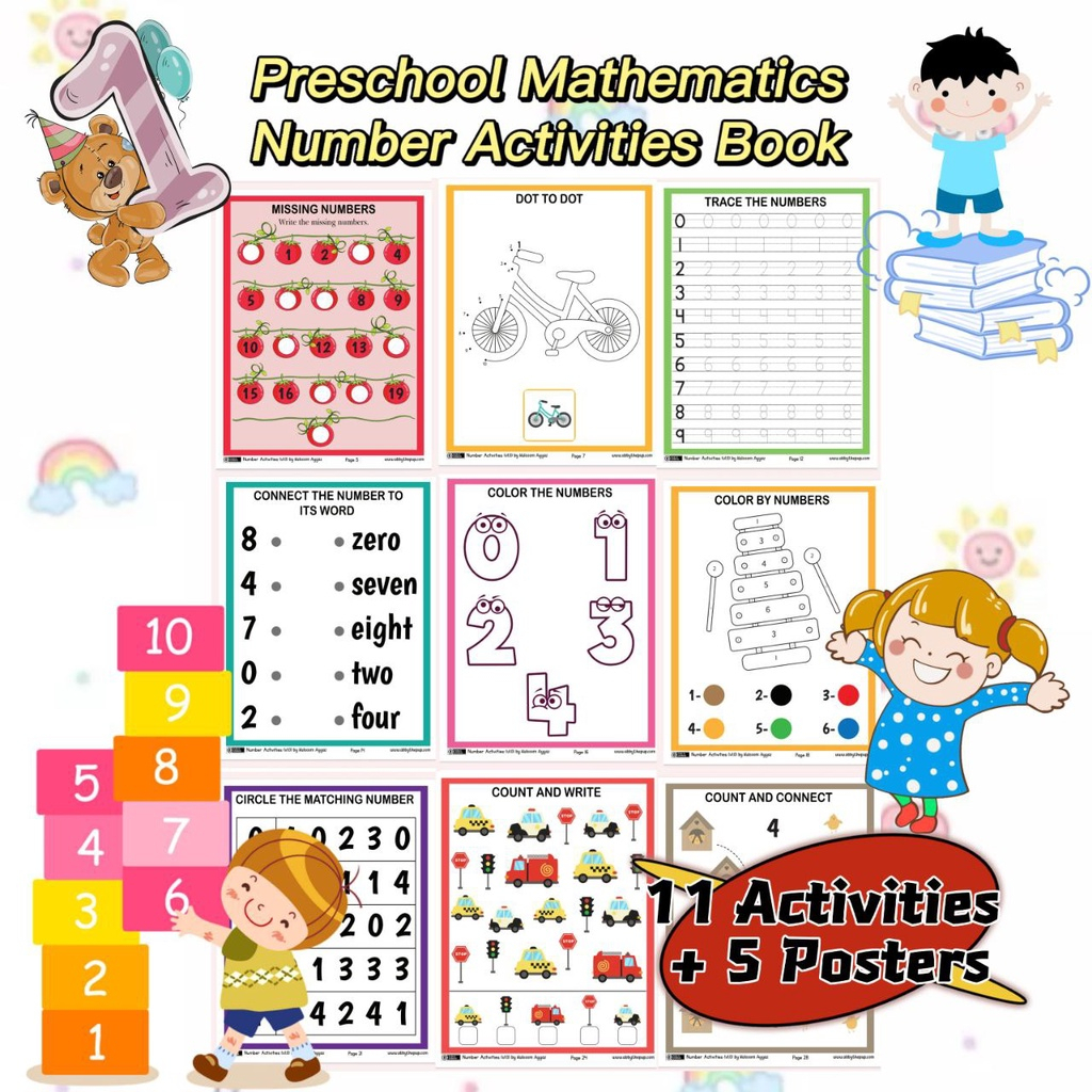 📚 [SOFT COPY/PDF]Kindergarten Preschool Printable Mathematics Number ...