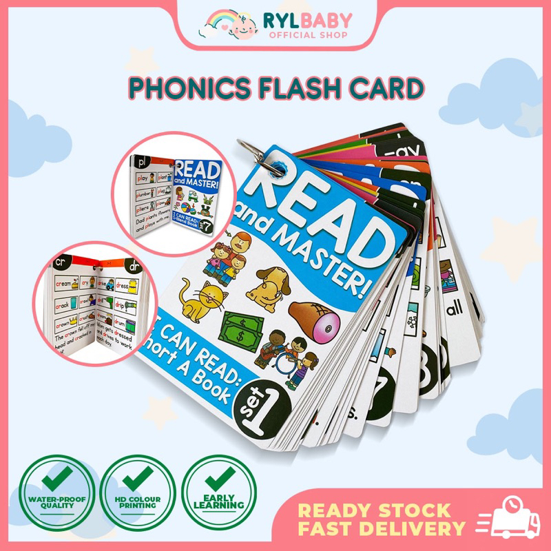 67PCS 15SET English Phonics Flash Cards Kids Montessori Early Learning ...