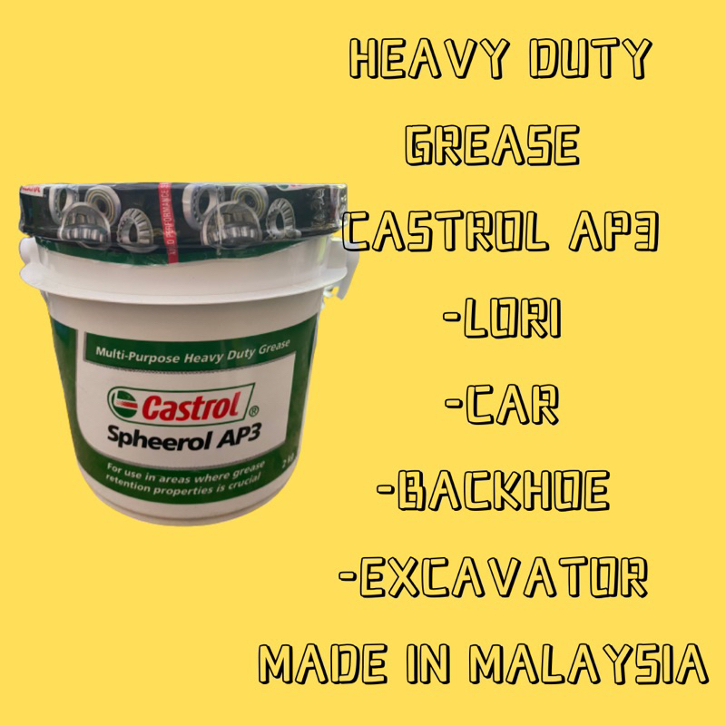 CASTROL GREASE AP3 SPHEROL AP3 GREASE 2KG BACKHOE SHOVEL EXCAVATOR LORI