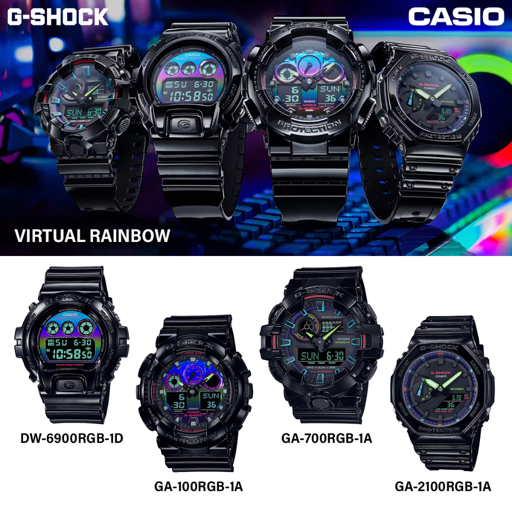 Orologio Casio G-Shock GA-100RGB-1AER Virtual Rainbow uomo - 2b Gioielli