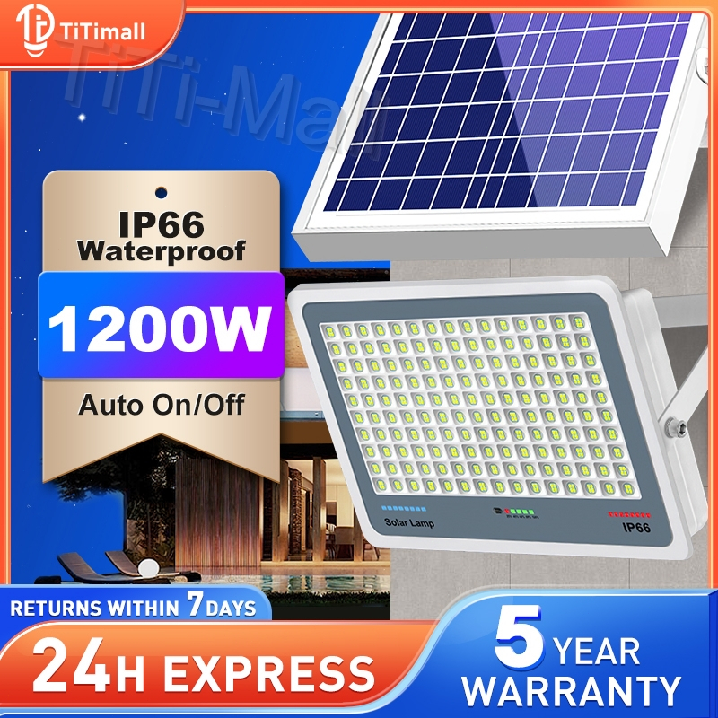 1200w Lampu Solar Automatic Light On Solar Spotlight Waterproof Solar