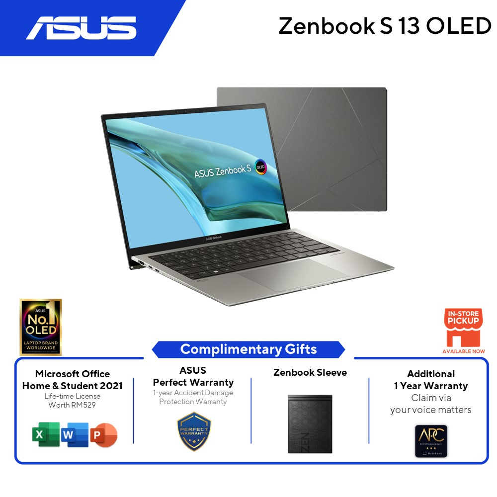 Asus Zenbook S 13 Oled Ux5304v 133 2in1 Thin And Light Laptop Intel 13th Gen16gb Ram512gb1tb 