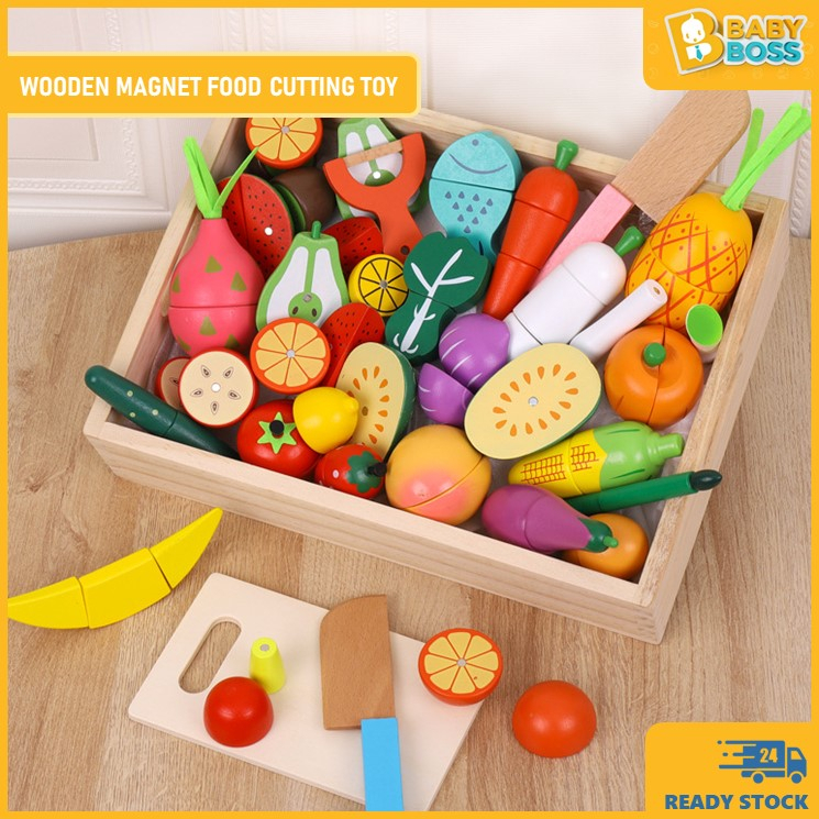 BabyBoss Wooden Food Cutting Fruit Vegetable Food Toy Pretend