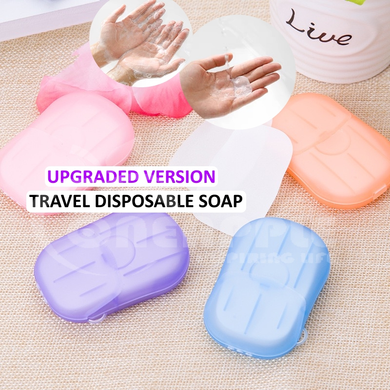 20pcs AntiVirus Travel Disposable Soap Paper Tablet Boxed Soaps Thin