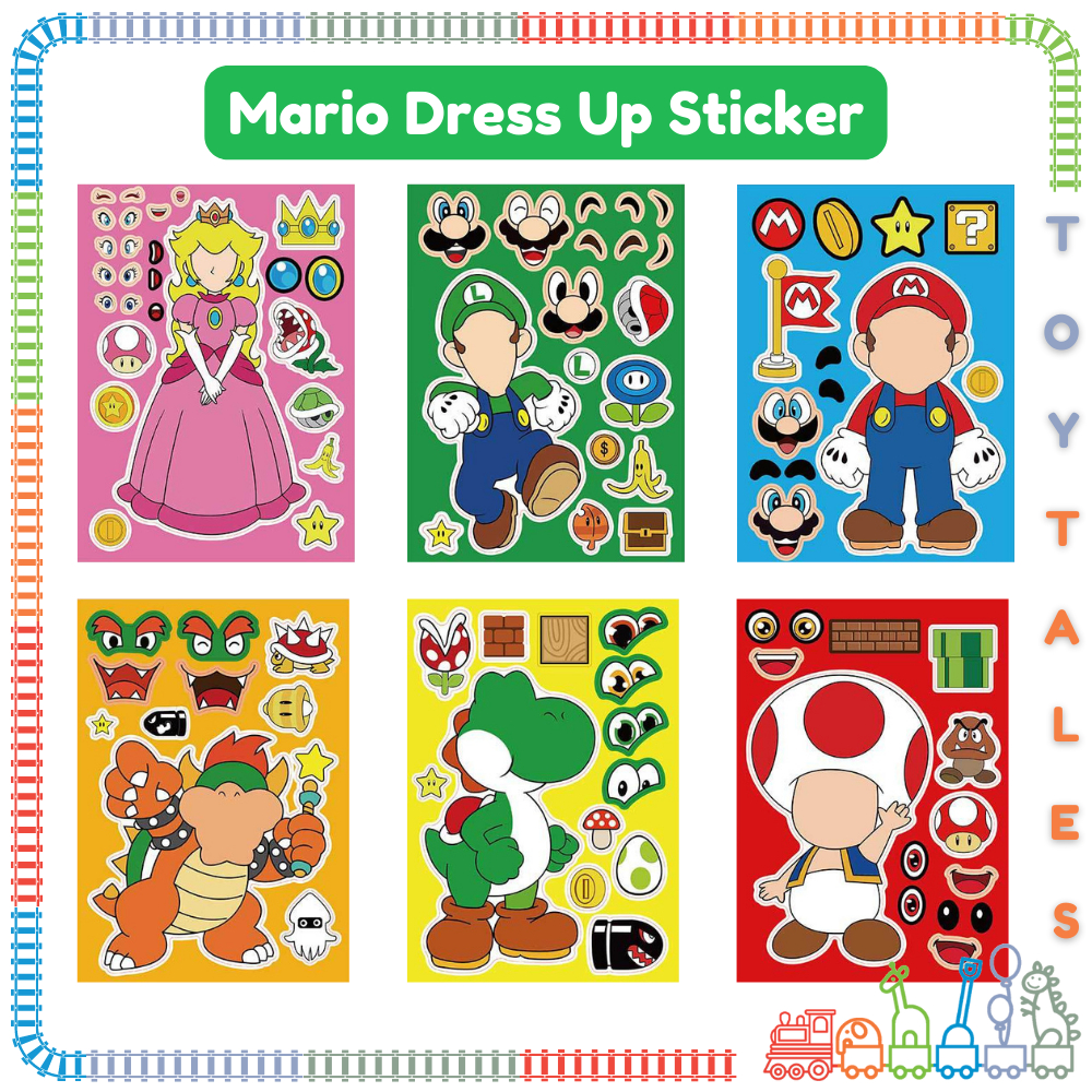 Toytales 🍭 SUPER MARIO DRESS UP STICKER 🍭 DIY Theme Activity Stiker ...