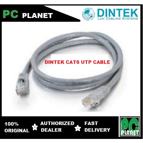 DINTEK RJ45 CAT6 UTP NETWORK CABLE 1M (1201-04XXX) GREY | Shopee Malaysia