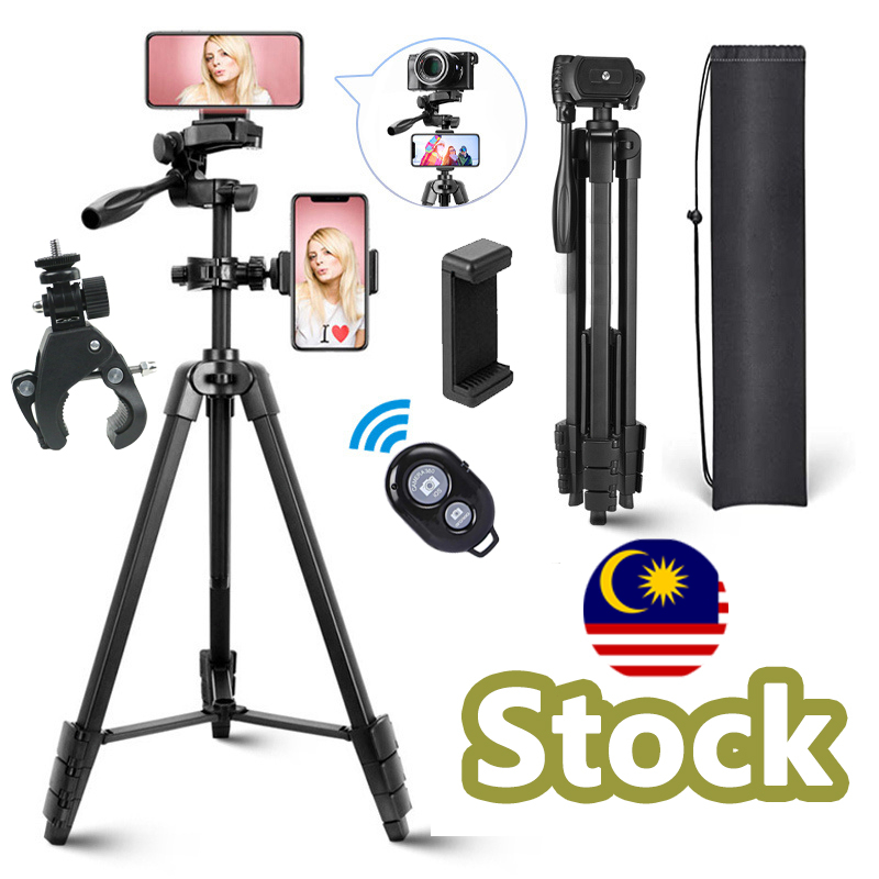 Adjustable Tripod Lightweight Camera Tripods with 2 Universal Phone