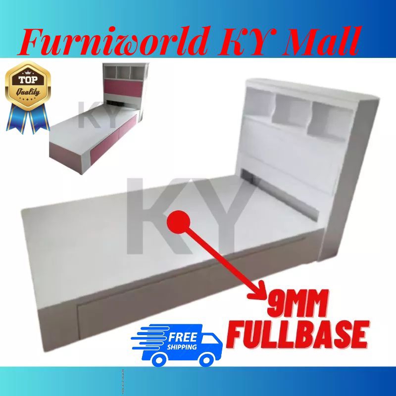 Storage Solid Wooden Single Bed Katil Storage and drawers | Shopee Malaysia