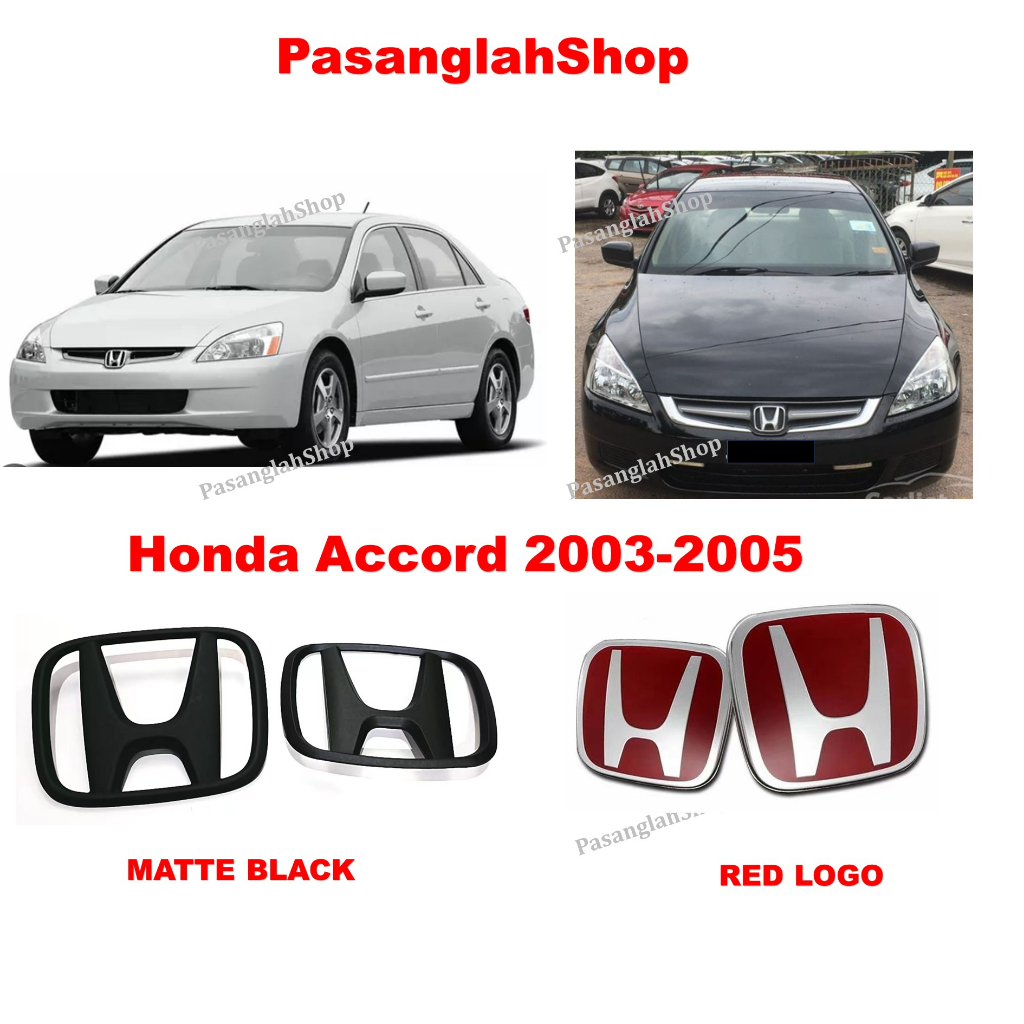 Honda Accord 200305 Matte Black Red Honda Logo Emblem RS EMBLEM LOGO