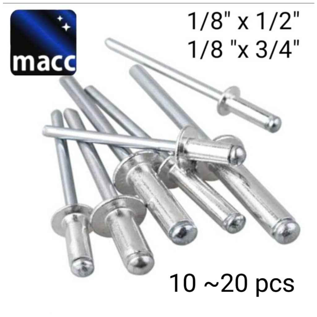 Aluminium Blind Rivet Na 1/8" , 5/32" (20 pcs) Shopee Malaysia