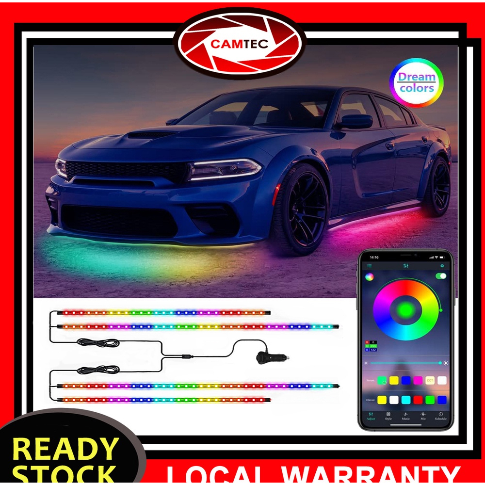 Car Underglow Light Flexible Strip LED Underbody Lights Remote /APP