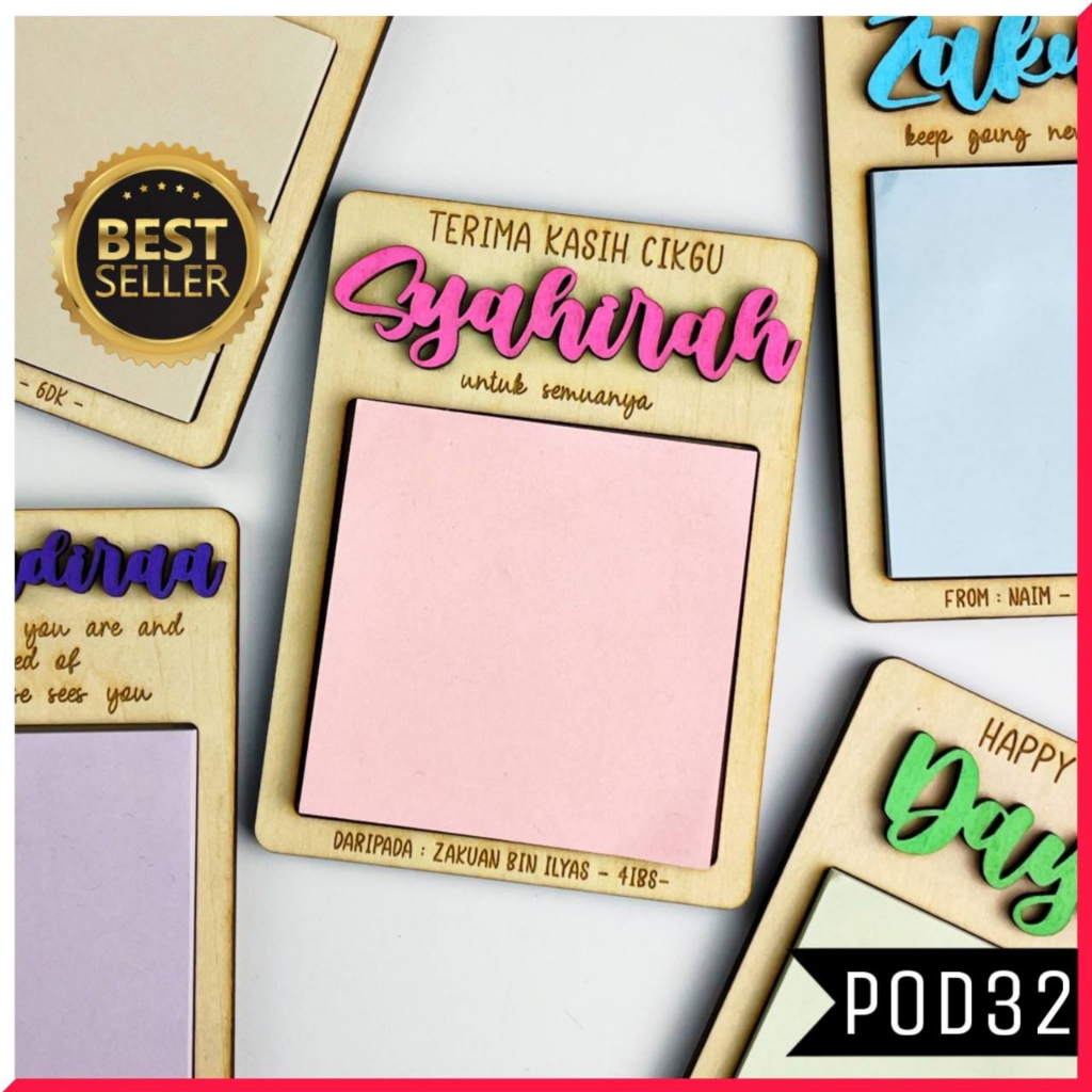 (POD32) Sticky Note Holder Happy Teachers Day Happy Birthday Graduation ...