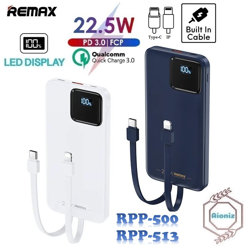 REMAX Powerbank RPP-500 10000mAh/ RPP-513 20000mAh Fast Charge 20W+22 ...