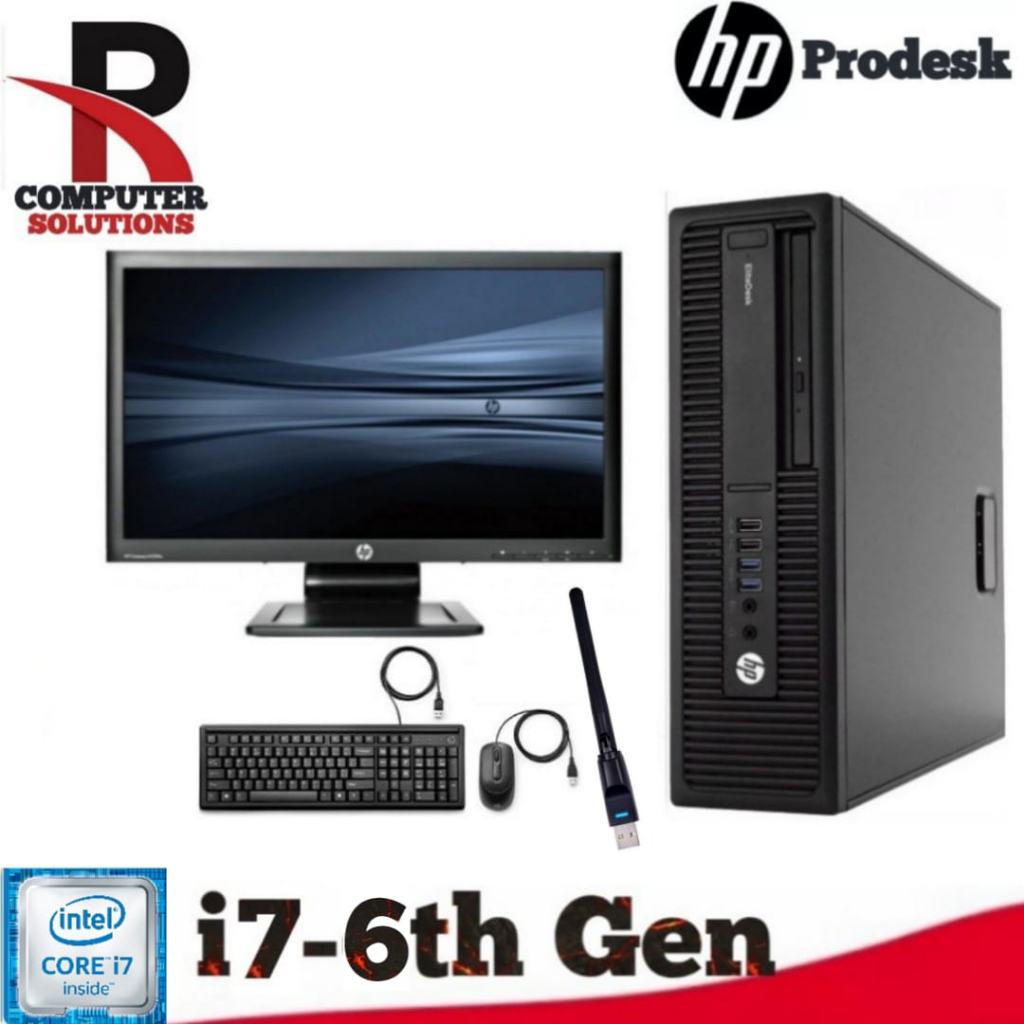 HP Elitedesk Intel Core i7-6700 6th Gen Desktop PC Only & Full Set ...
