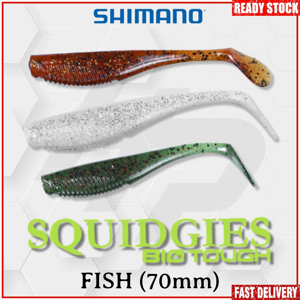 Shimano Squidgies Bio Tough Fish Soft Bait Silicone Fishing Lure (70mm)