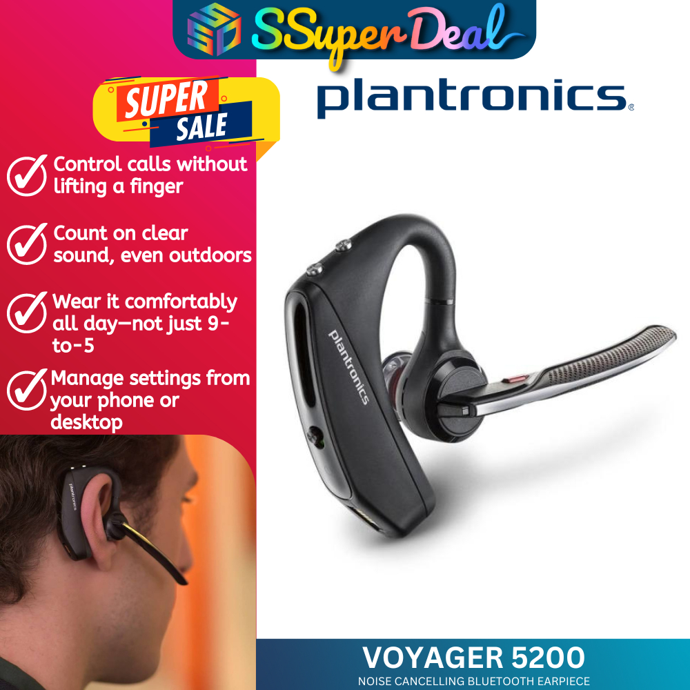 Poly Voyager 5200 Bluetooth Headset Plantronics Single Ear Mono