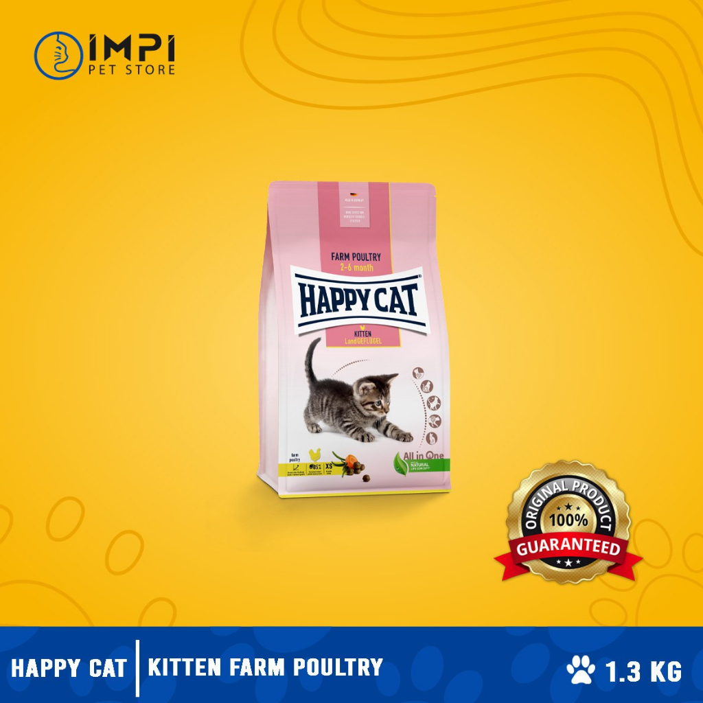 HAPPY CAT Kitten Farm Poultry (1.3Kg) | Shopee Malaysia