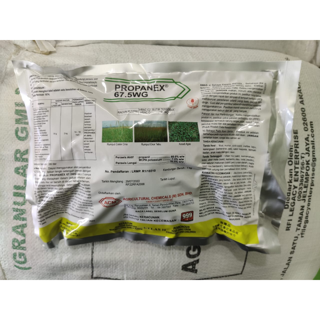 Propanex 67 5wg 1kg Propanil Mcpa Potassium Racun Rumput Padi