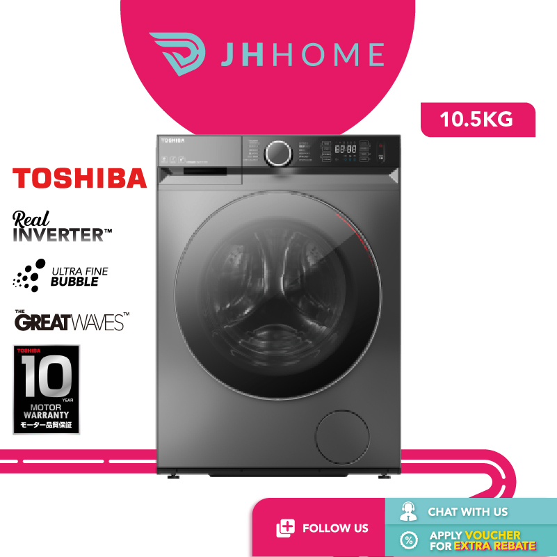Toshiba 10.5KG Front Load Origin Inverter Washer TWBK115GF4M(SK) 9