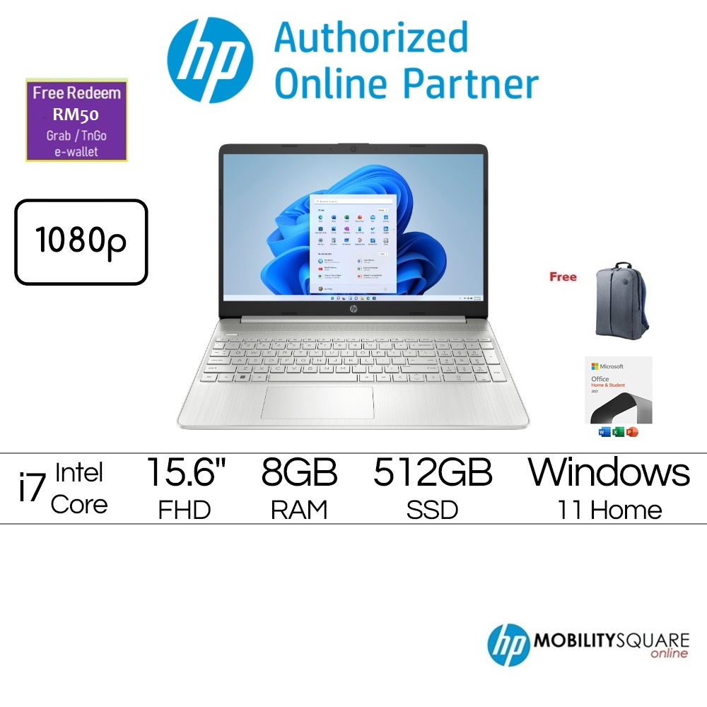HP 15s-fq5114TU [ Intel i7/8GB/512SSD/15.6/Win11 ] | Shopee Malaysia